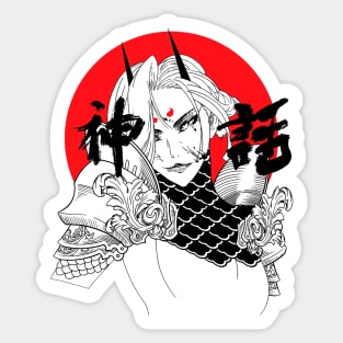 Vaporwave Samurai Girl Warrior Sticker